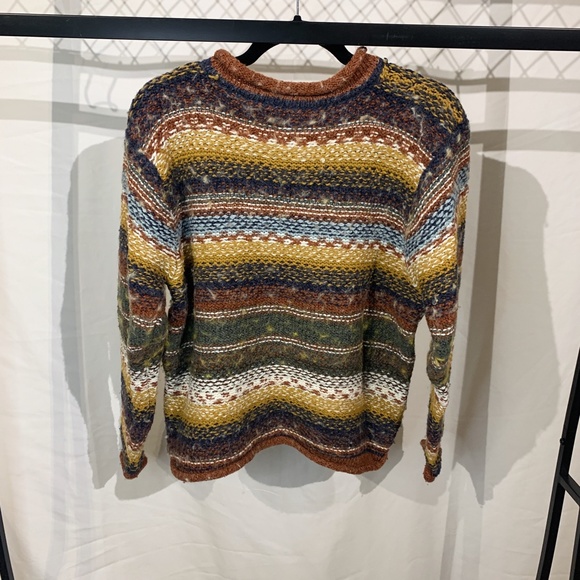 Cutest Retro Striped Knit Sweater w Rolled Hems & Neckline - Picture 4 of 5